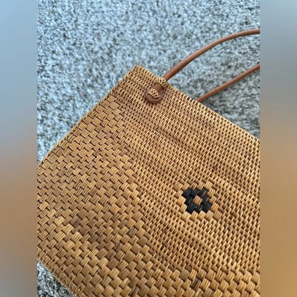 Handwoven Rattan Bali Ata Bag Purse Rectangular Basket Bag - Picture 12 of 17